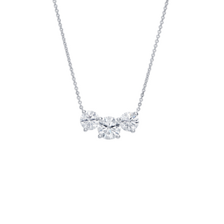 Live in the Present | Three Stone Lab Grown Diamond Pendant in 18k White Gold