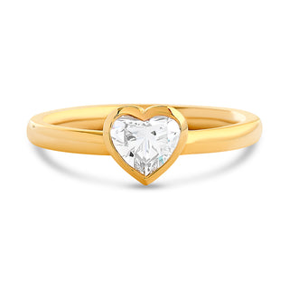 Heart Shaped Diamond Bezel Ring