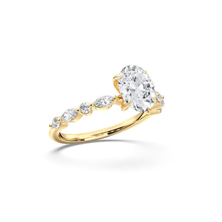 Oval Diamond Band with Marquise and Round Sidestones - 3.44 Cttw.