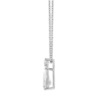 Pear & Round Lab Grown Diamond Pendant in 14k White Gold