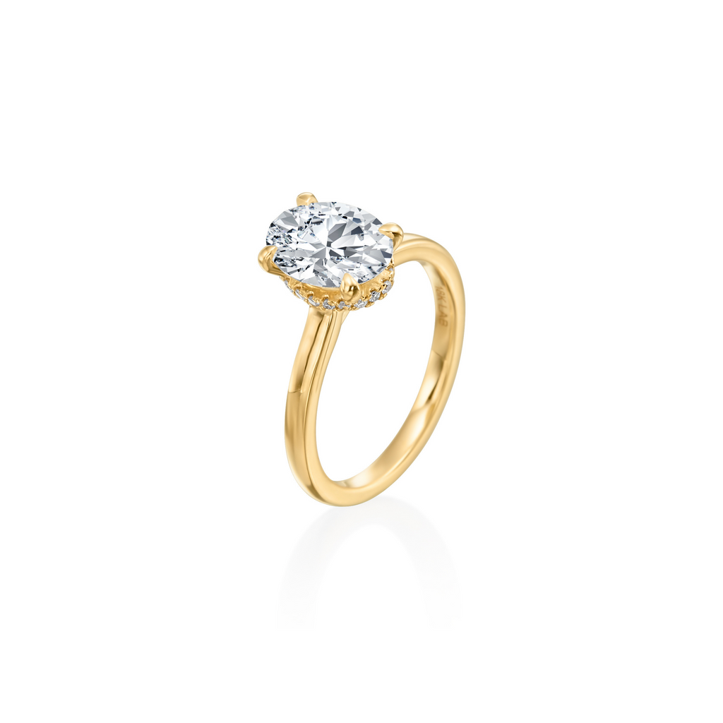 Peek-a-Boo Halo Solitaire Engagement Ring – Bloomstone