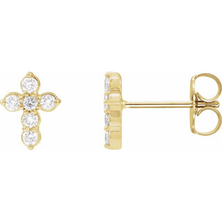 Mini Diamond Cross Stud Earrings