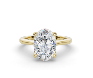 14K YG Oval Solitaire Tulip Prong Engagement Ring