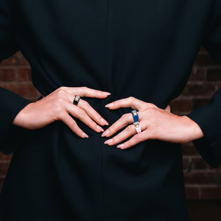 Clarity Diamond™ Emerald Diamond Black Ceramic Ring