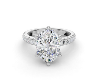 Custom 6 Prong Oval Solitaire Mounting