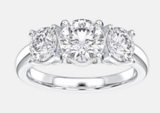 3.50cttw Three Stone 14k White Gold Ring