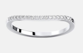 14k White Gold Half Eternity Contoured Band