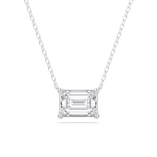 14k White Gold Fixed Basket Solitaire Pendant