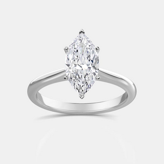 14k White Gold 1.50ct Marquise Solitaire Engagement Ring