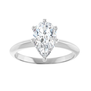 1.50ct 14k White Gold Pear Shape Lab-Grown Solitaire Engagement Ring