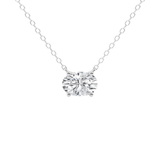Stationary Fancy Shape Lab Grown Diamond Pendant in 14k White Gold