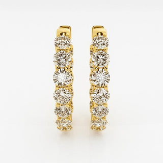 Scalloped Elongated Lab Grown Diamond Hoops