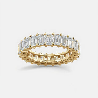 14k Yellow Gold Emerald Cut Lab Grown Diamond Eternity Band