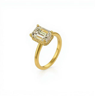 Peek-a-Boo Halo Solitaire Engagement Ring