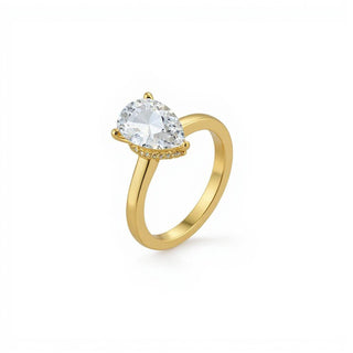 Peek-a-Boo Halo Solitaire Engagement Ring