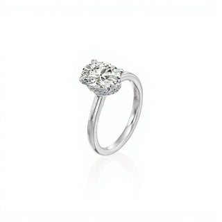 Peek-a-Boo Halo Solitaire Engagement Ring